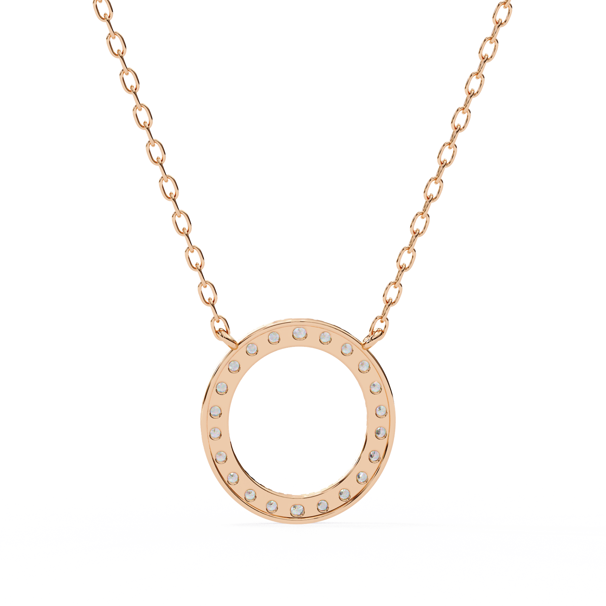 Solitairekart 0.34ct Natural Diamond Circle Pendant-HI Color, VS-SI Clarity